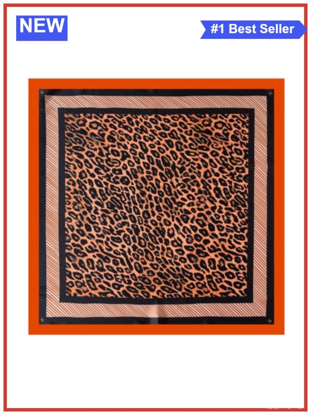 Leopard Print Satin Hair Head Scarf Neck Scarf Bag Purse Accessory